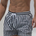 Mens Quick Dry Striped Print Surf Board Short