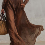 Carmen | Brown Cotton Maxi Dress