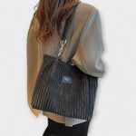 Olivia - Soft Cord Shoulder Bag
