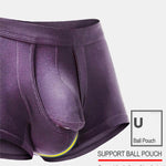 3 Pack Men's Double Pouch Underwear Separate Pouch Modal Trunks