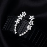 Sparkling Flower Drop Statement Earrings