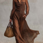 Carmen | Brown Cotton Maxi Dress