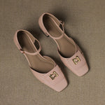 Elvane Buckle Leather Mary-Janes