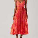 Salem | Coastal Chic Elegant Floral Print Pleats Midi Dress Collection