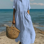Laura - Cotton Button Shirt Dress