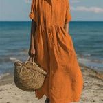 Laura - Cotton Button Shirt Dress