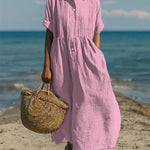 Laura - Cotton Button Shirt Dress