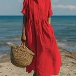 Laura - Cotton Button Shirt Dress