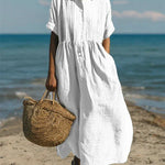 Laura - Cotton Button Shirt Dress