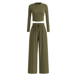 REMI™ – Ribbed Knit Crop & Wide Leg Lounge Set