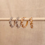 Elegant Pearl Twist Hoop Earrings