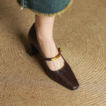 Marleon Leather Strap Pumps