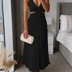 Violeta | Cut Out Waist Sleeveless Pleated Maxi Dress