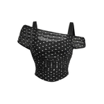 LUXETTE™ – Ruched Mesh Asymmetric Crop Top