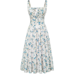 MAREN™ – Floral Print Tie-Waist Midi Dress