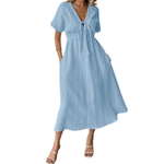 BREEANNE™ – Relaxed V-Neck Maxi Dress