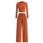 REMI™ – Ribbed Knit Crop & Wide Leg Lounge Set