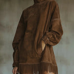 Amelia | Cozy Suede Fringe Dress