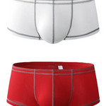 2 Pack Men's Sporty Breathable U Convex Pouch Trunks