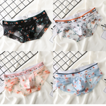 4 Pack Men’s Flower Print Pouch Silky Touch Briefs