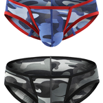 Men’s Sexy Camo Print Mesh Bikini