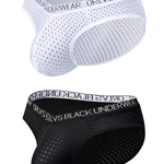 2 Pack Men's Sexy V-shape Waistband Mesh Bikinis
