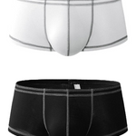 2 Pack Men's Sporty Breathable U Convex Pouch Trunks