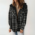 PERESA™ - Casual Long Sleeve Button Front Hooded Coat