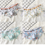 4 Pack Men’s Flower Print Pouch Silky Touch Briefs