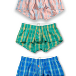 Men's Classic Plaid Cotton Trunks With Button Fly