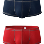 2 Pack Men's Sporty Breathable U Convex Pouch Trunks