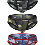 Men’s Sexy Camo Print Mesh Bikini
