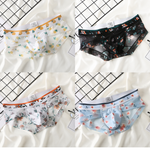 4 Pack Men’s Flower Print Pouch Silky Touch Briefs