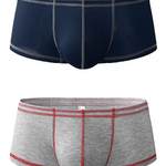 2 Pack Men's Sporty Breathable U Convex Pouch Trunks
