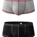 2 Pack Men's Sporty Breathable U Convex Pouch Trunks