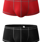 2 Pack Men's Sporty Breathable U Convex Pouch Trunks