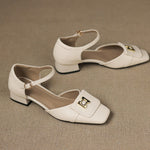 Elvane Buckle Leather Mary-Janes
