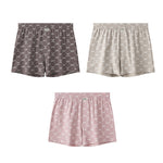 3 Pack Men's Breathable Cotton Stylish Prints Comfortable Home Shorts