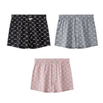 3 Pack Men's Breathable Cotton Stylish Prints Comfortable Home Shorts