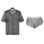 Men's Fishnet Hollow Out Breathable Antibacterial High Elastic Boxer Briefs
