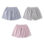 3 Pack Men's Striped Print Relaxed Fit & Breathable Lounge Home Shorts