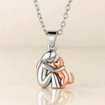 Cat Hug Pendant Necklace