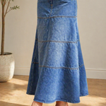 Mary | Mid-Length Denim Skirt