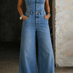 Linda | Strapless Denim Jumpsuit