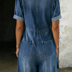 Chloe | V-Neck Denim Jumpsuit