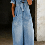 Chloe | V-Neck Denim Jumpsuit