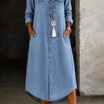 Helen | Casual Elegant Long Denim Shirt Dress