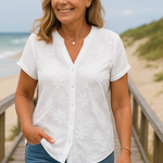 Annabella | Natural Cotton-Linen Top