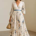 Elise | Timeless Floral Pleated Maxi Dress