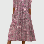 Tahiti | Graceful V-Neck Elegance Midi Dress